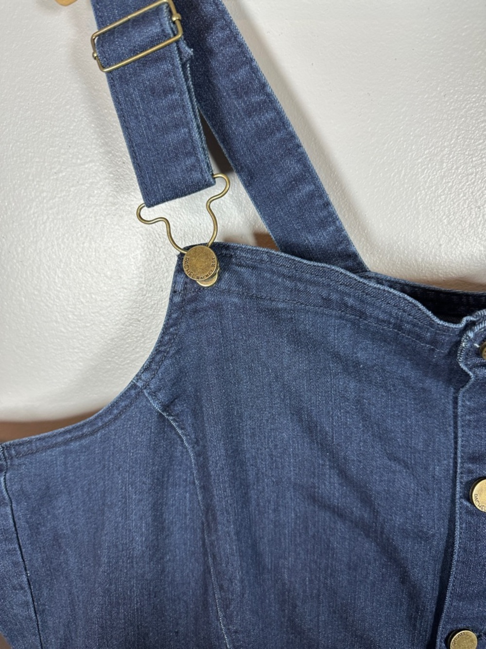 RACHEL Rachel Roy Dark Indigo Cropped Skinny Denim Overalls Plus Size 24 NWT - Picture 5 of 11